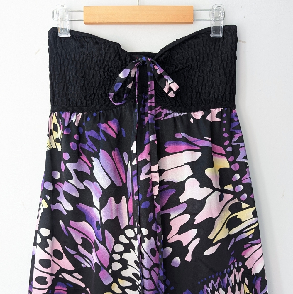 Y2K Le Chateau Maxi Butterfly Print Dress